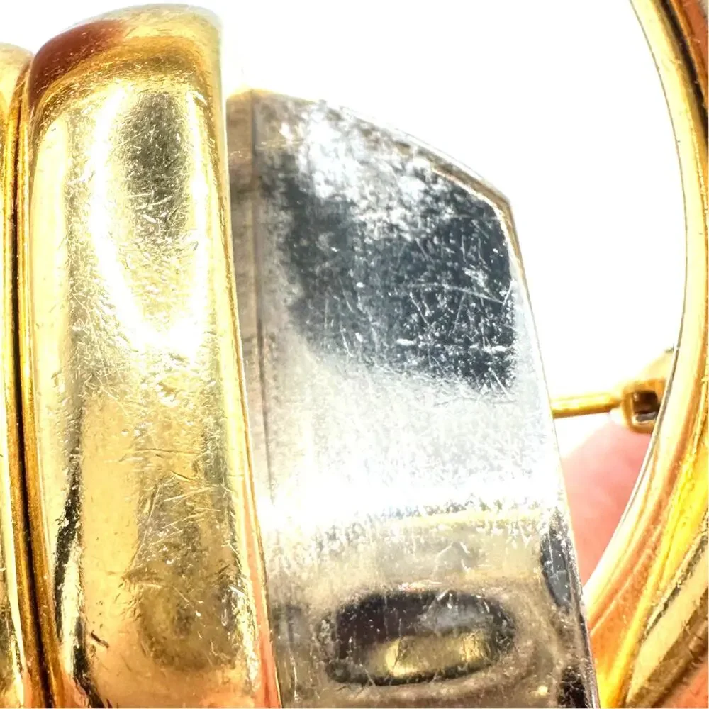 Rare Henkel & Grosse 1969 vintage gold rhodium plated silver two tone brooch